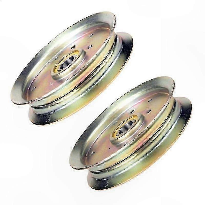Flat Idler Pulley Replacement compatible with Lawn Mower Equipment, Durable 2-Pack