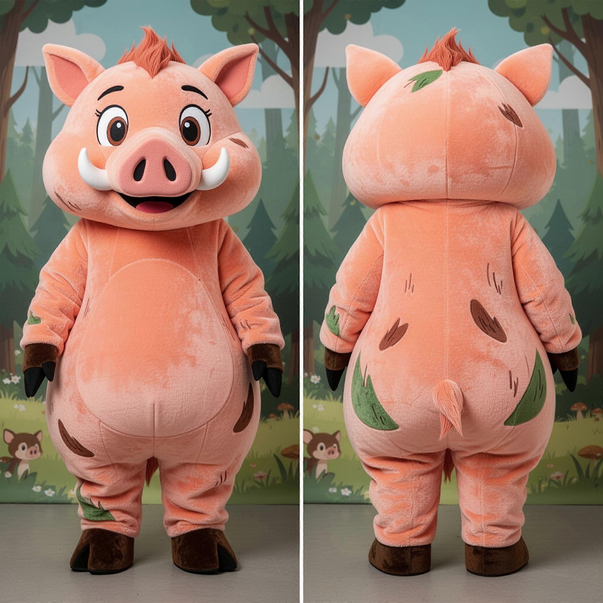 MASTICOT Peach Rounded Wild Boar Mascot