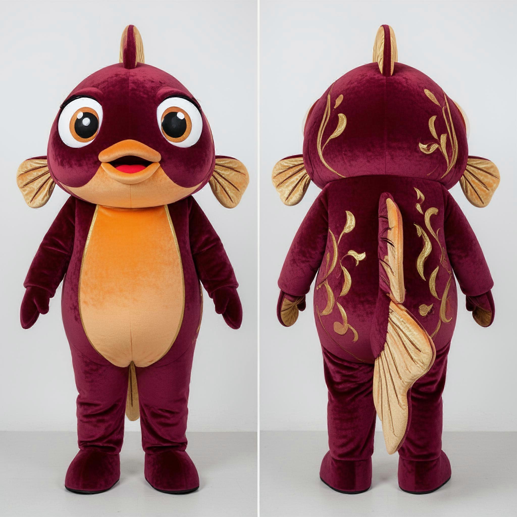 MASTICOT Maroon Velvety Goldfish Mascot