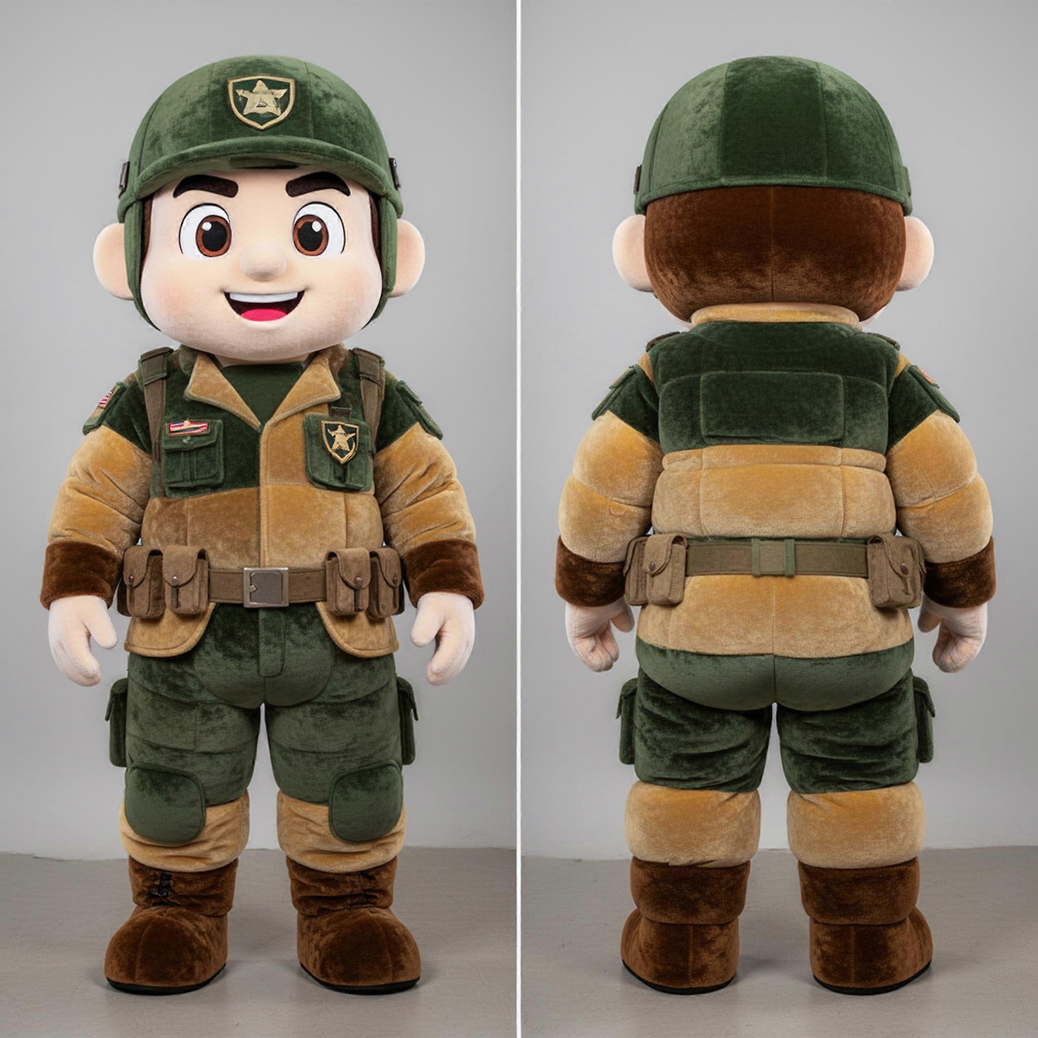 MASTICOT Navy Blue Courageous Air Force Soldier Mascot