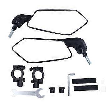 1 Pair Bike Rearview Mirrors 360 Degree Rotation Cycling Handlebar Mirror Replacement for Electric Vehicle Motorcycle Black with Installation Tools