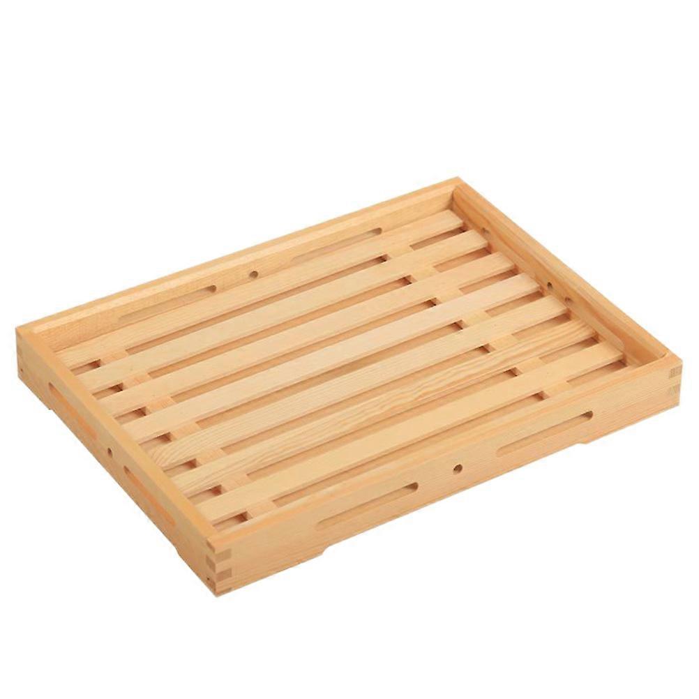 Wood Bread Service Plates Wooden Rectangular Bread Serving Tray for 2Pcs
