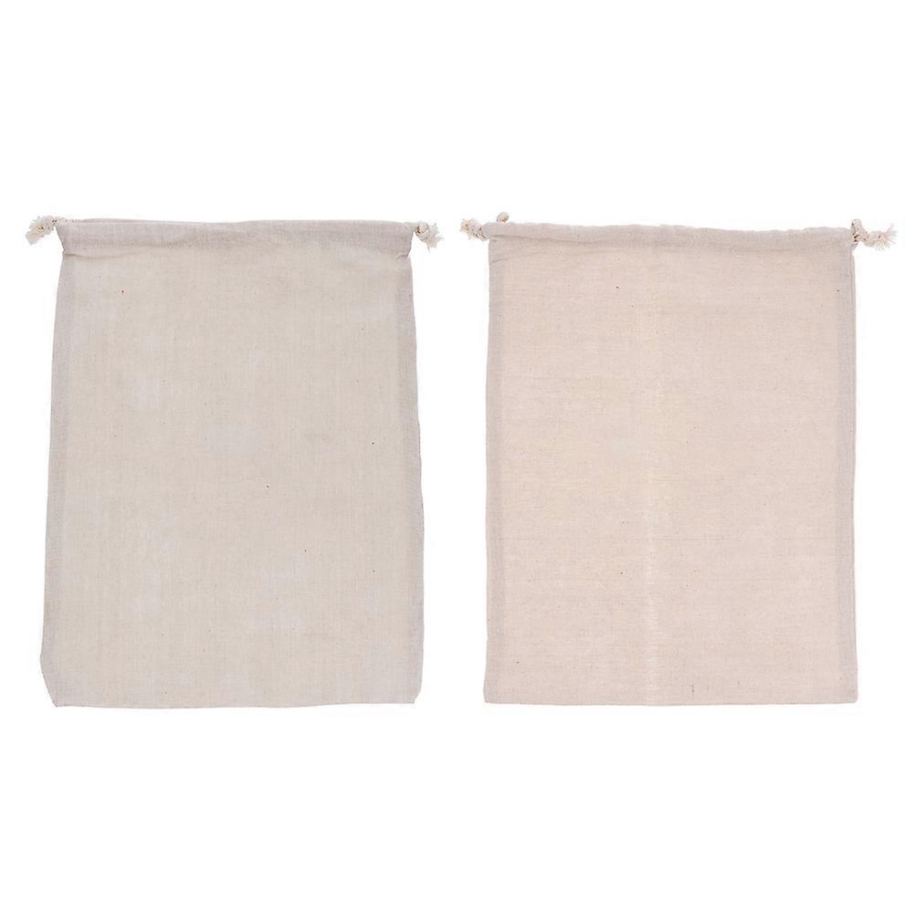 Drawstring Bag Linen Bread Storage Bag Reusable 4Pcs for Storage Use