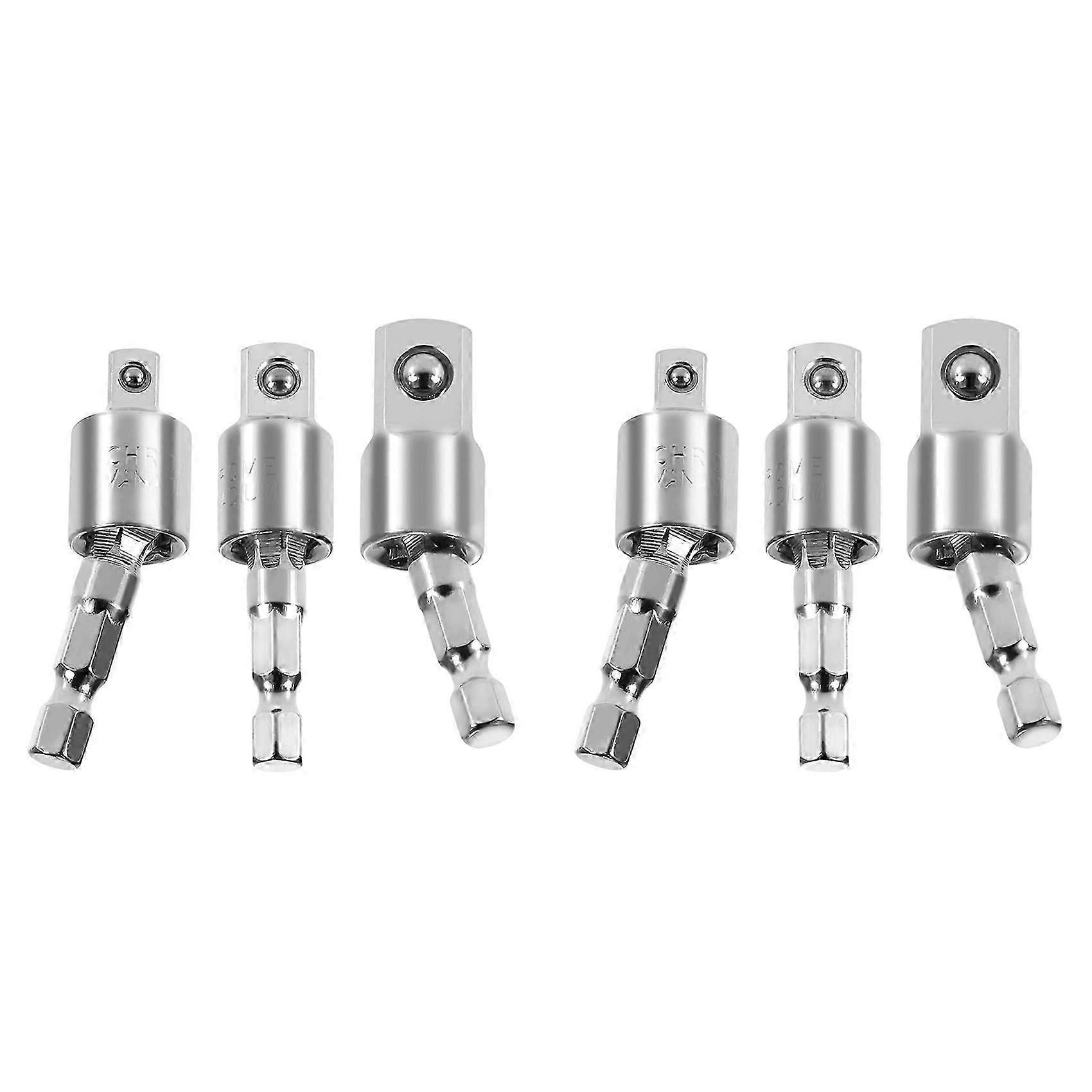 Socket Drill Adapter 6 Pack Impact Socket Adapter 360-Degree Joint Swivel Socket