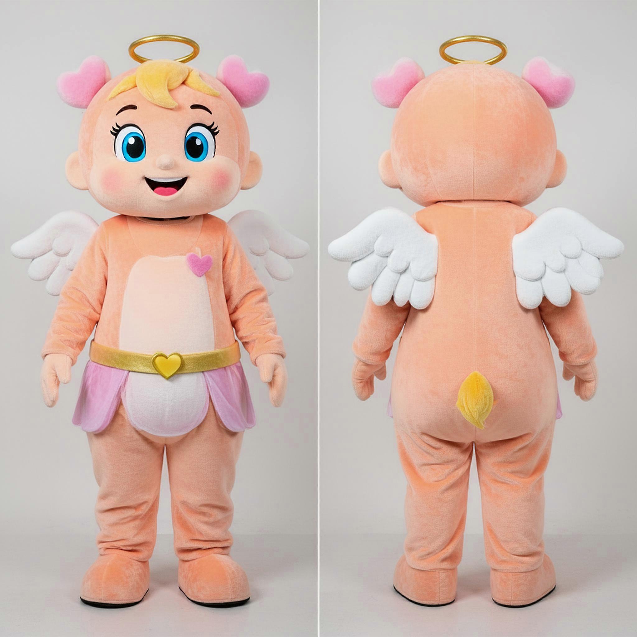 MASTICOT Peach Colored Gentle Cupid Mascot