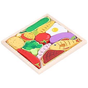 Hölzernes Gemüse-Puzzle-Spielzeug Kinder Kinder Kleinkind Pädagogisches Früherziehungsgeschenk