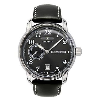 Zählen Hand-Wound mechanische Analog Herrenuhr mit Rindsleder Armband 7636-2
