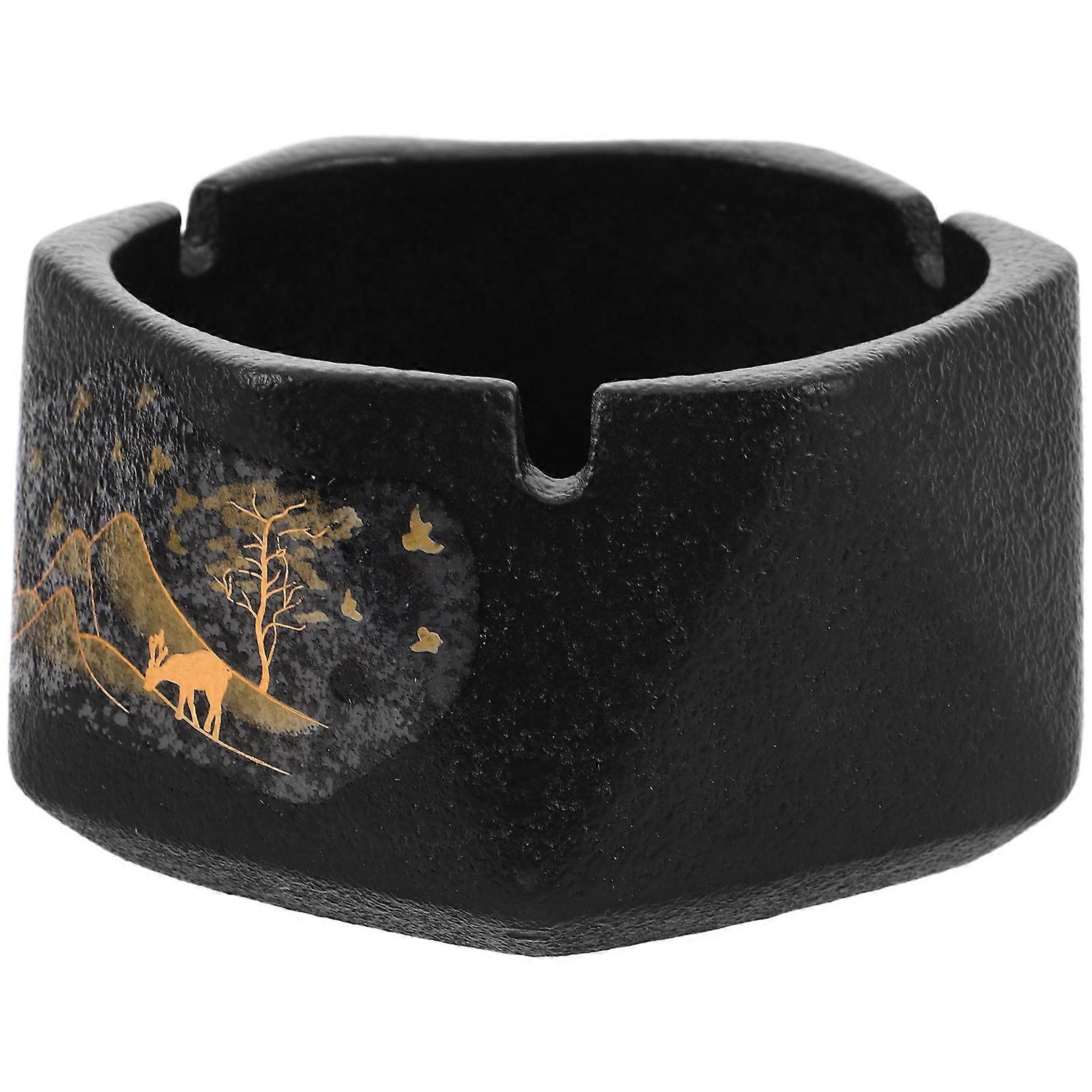 Ceramic Ashtray for Home Use Creative Windproof Function