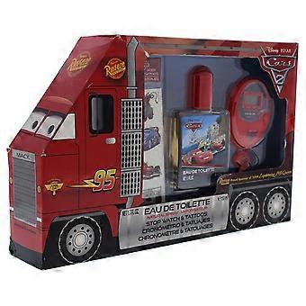 Disney Pixar Cars By Disney For Kids - 3 Pc Gift Set 1.7oz Edt Spray, Stopwatch, Body Tattoos