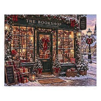 Cozy Christmas Bookshop Puzzle Jigsaw Puzzle Winter Bookstore Puzzle TU2269