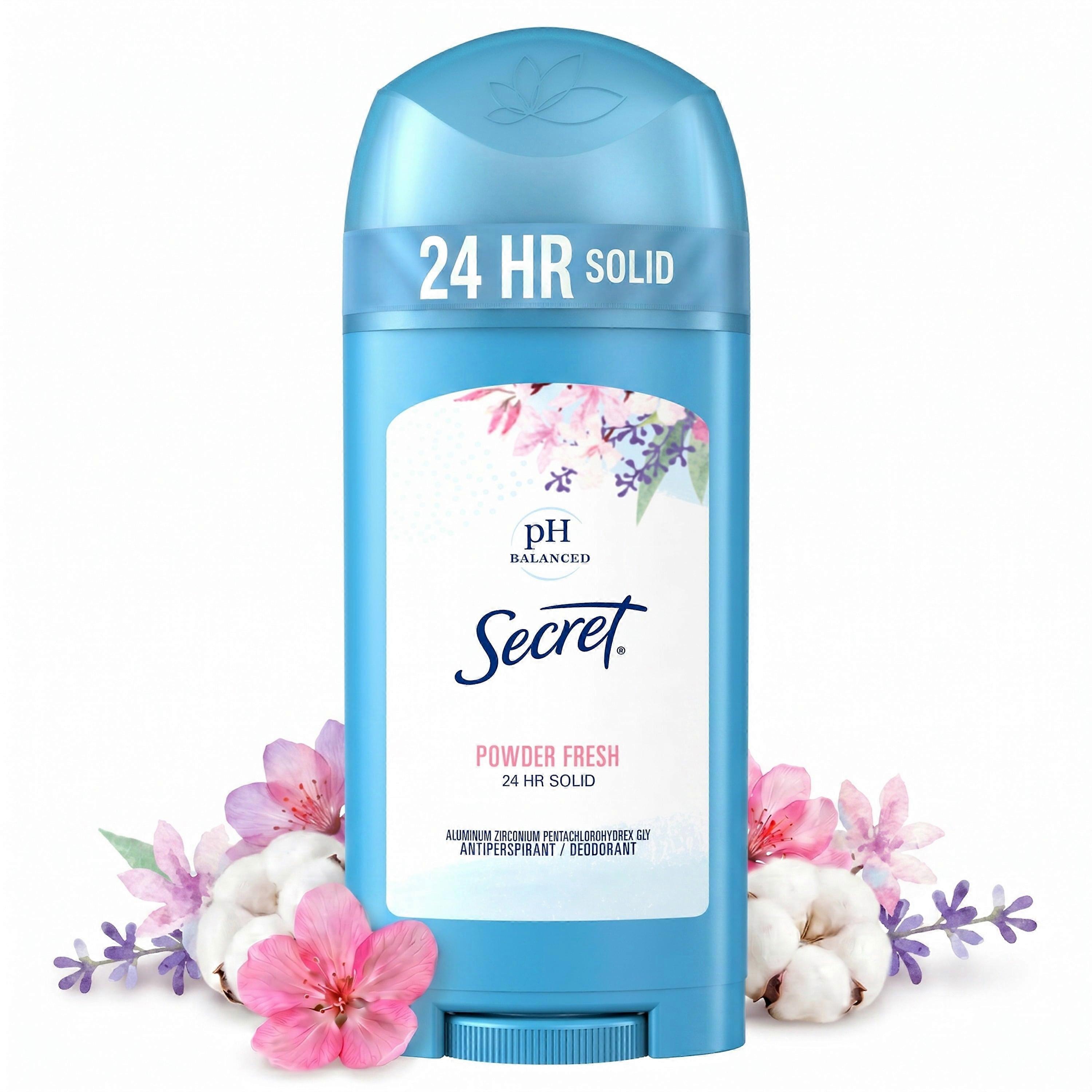 Secret 广谱固体止汗除臭粉清新型 2.7 盎司