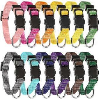 Whelping and Safety-Focused Breakaway Puppy Collars - 12-Pack Adjustable ID Set