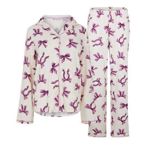 Urban Threads Womens/Ladies Bow Long Pyjama Set