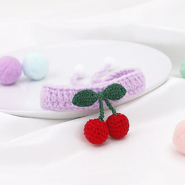 手編みの猫と犬の襟の衣装洗濯可能なウールペットスカーフ調節可能な装飾的なビブLサイズ