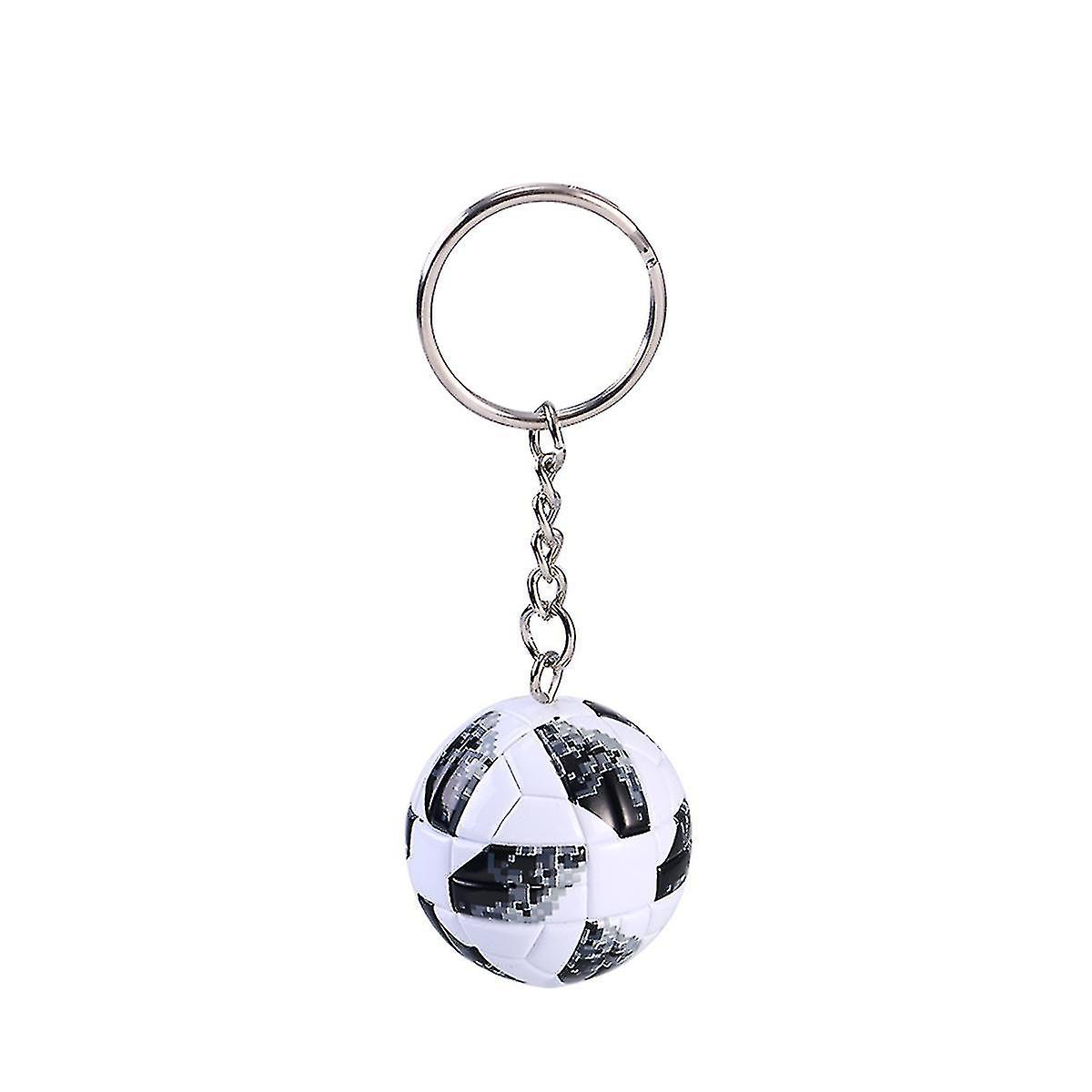 Football Pendant Keyring Simulation Soccor Keychain World Game Memorial Handbag Phone Pendant (white
