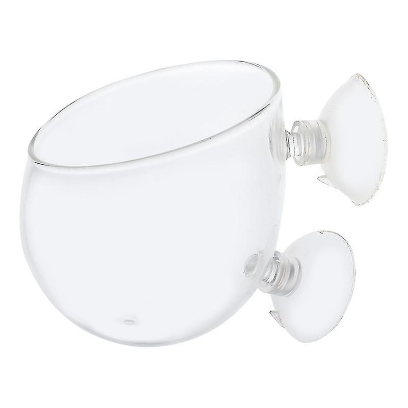 7.5X7.5x7.5cm Transparent Pet Bowls, Feeders & Waterers Suction Reptile Feeder Lizard Feeding Bowl S