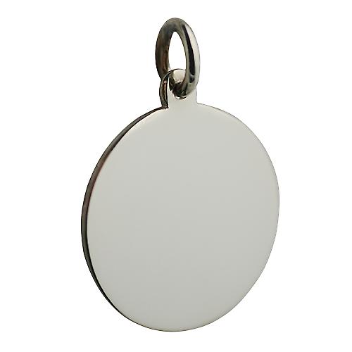 9ct White Gold 20mm round plain Disc