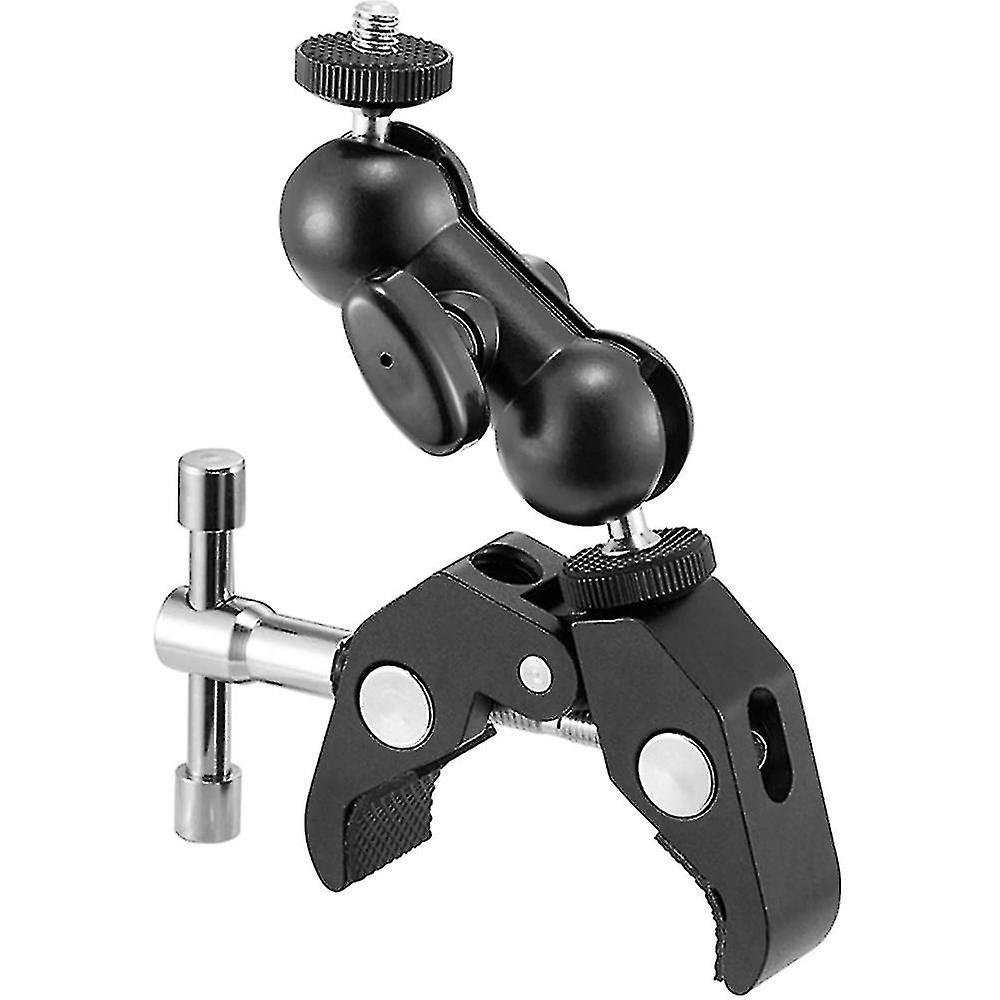 Ballhead Arm Super Clamp Mount Multi-function Double Ball Adapter