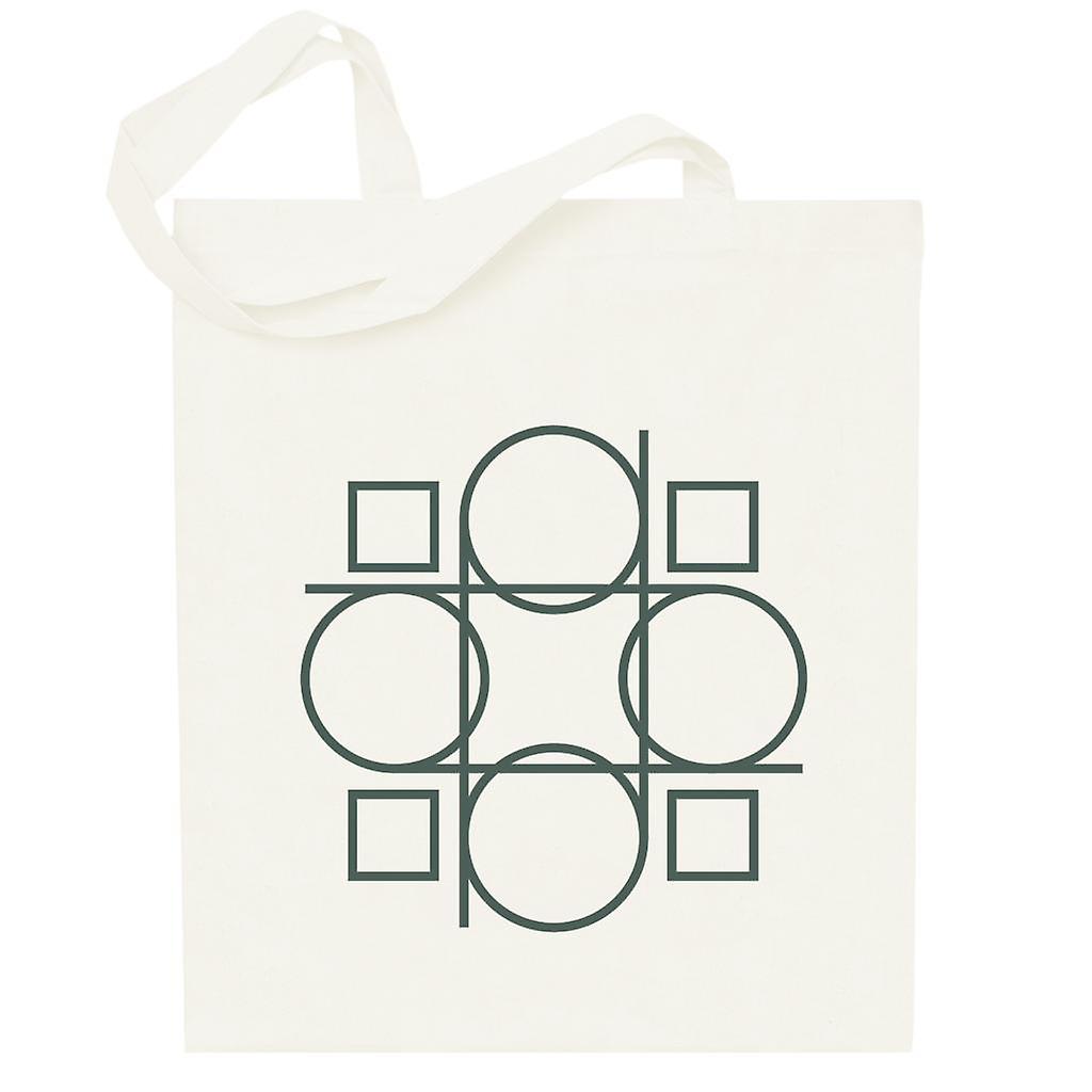 Geometric Shape Circles & Squares Totebag