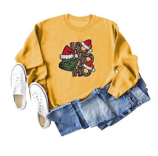 Kulatý výstřih Ženy Podzimní zimní móda Vánoční téma Loose Long Sleeve Dámské Nové Hohoho tištěné příležitostné plus size mikiny