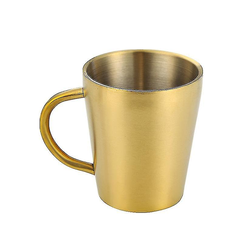 380ml Stainless Steel Copper Plated Double Layer Tea Cup Rose Gold