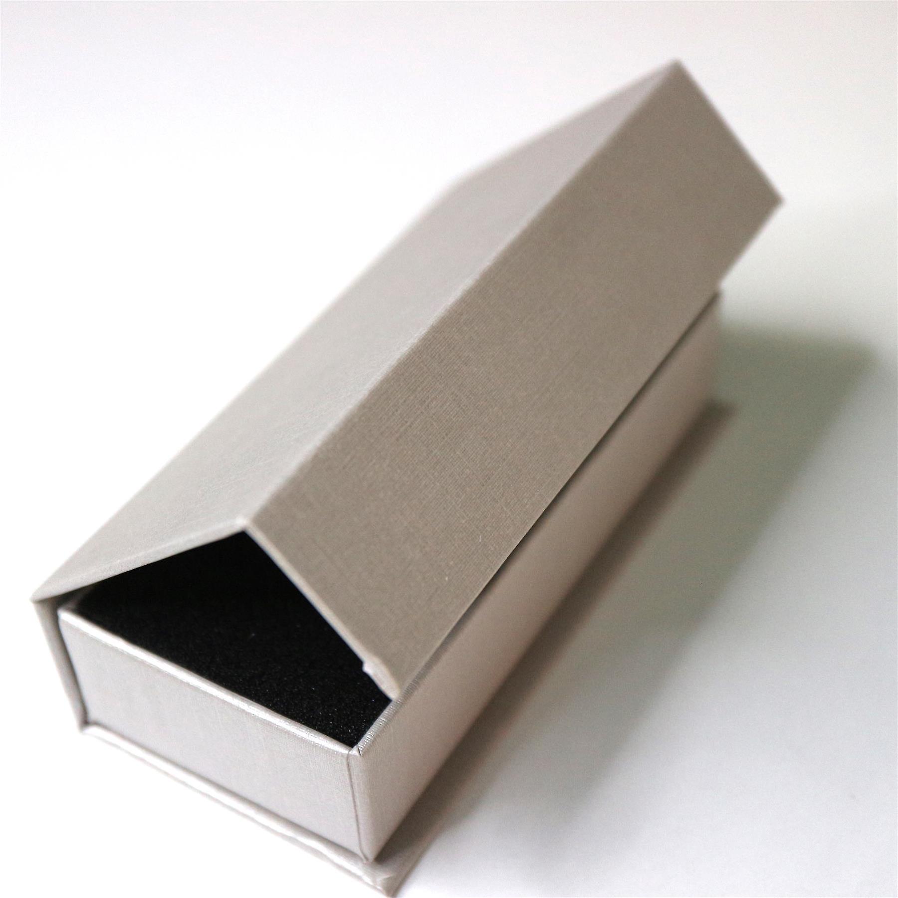 4x Magnetic USB Presentation Gift Boxes, Textured Silver