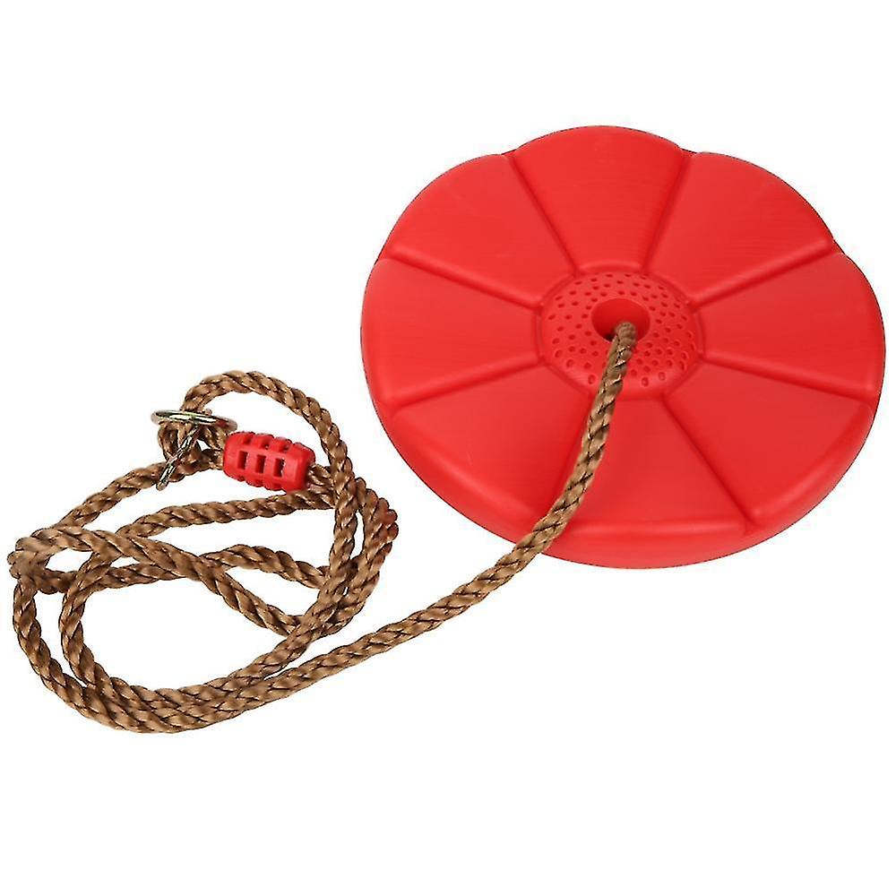 Red Children Swing Disc Toy Seat Round Rope Outdoor Playground Hanging Equipment