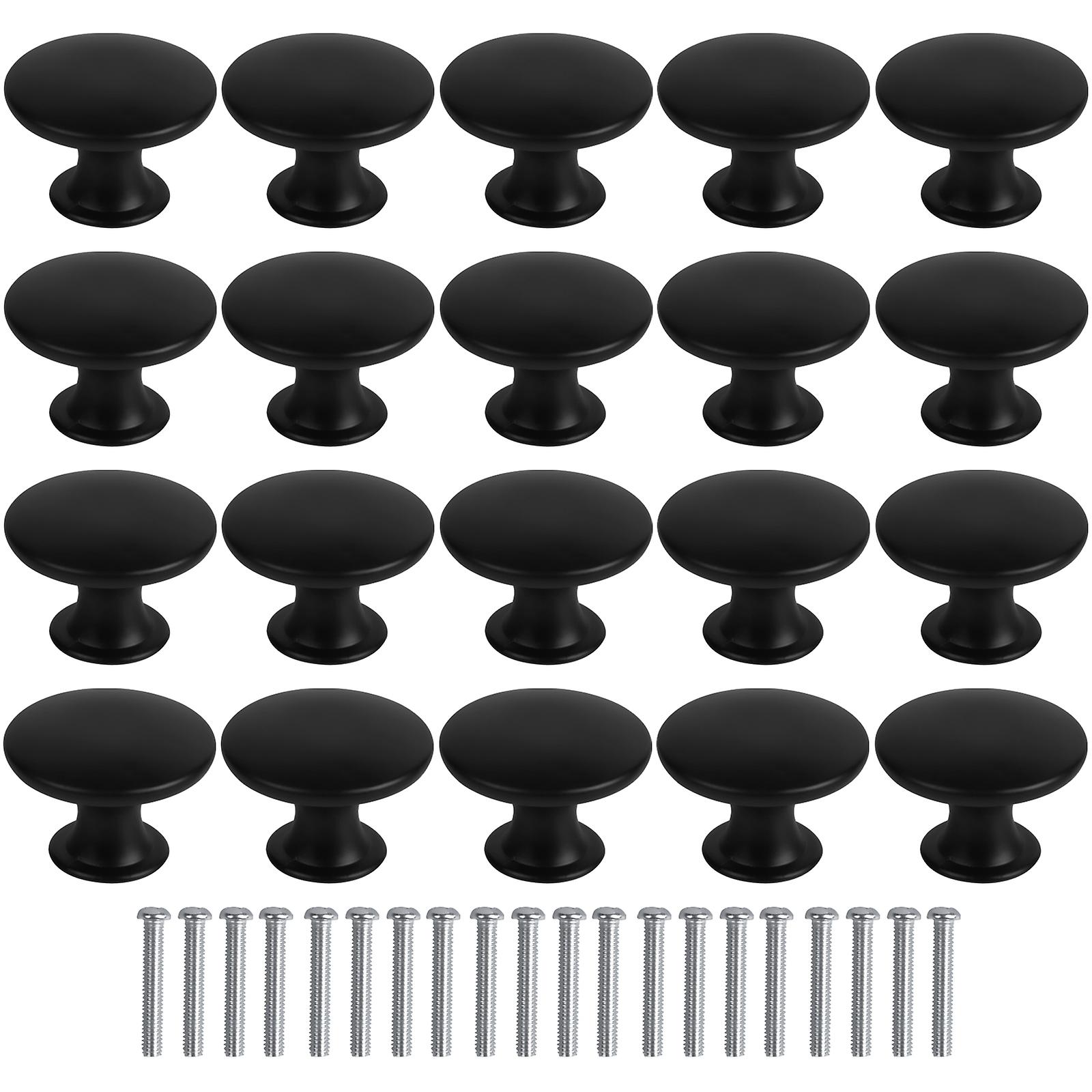 20pcs Matted Black Cabinet Knobs For Kitchen Cupboard