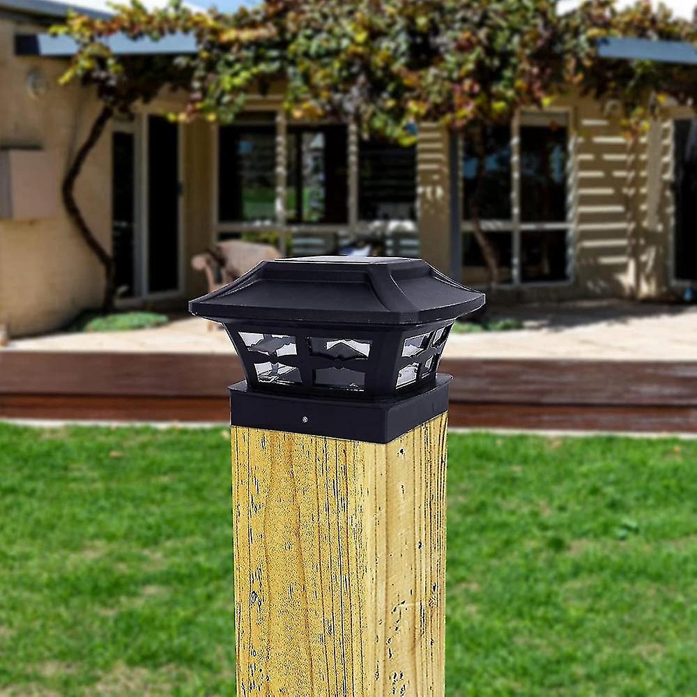 Solar Post Cap Lights 2 Lighting Modes Led Deck Fence Cap Lights For Wooden Posts Garden Decoration