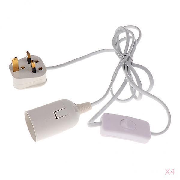 4xCable Plug in Pendant Light Fitting with On/Off Switch E27 Lamp Holder UK