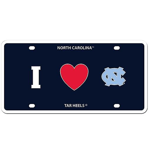 North Carolina Tar Heels NCAA "I Heart" License Plate