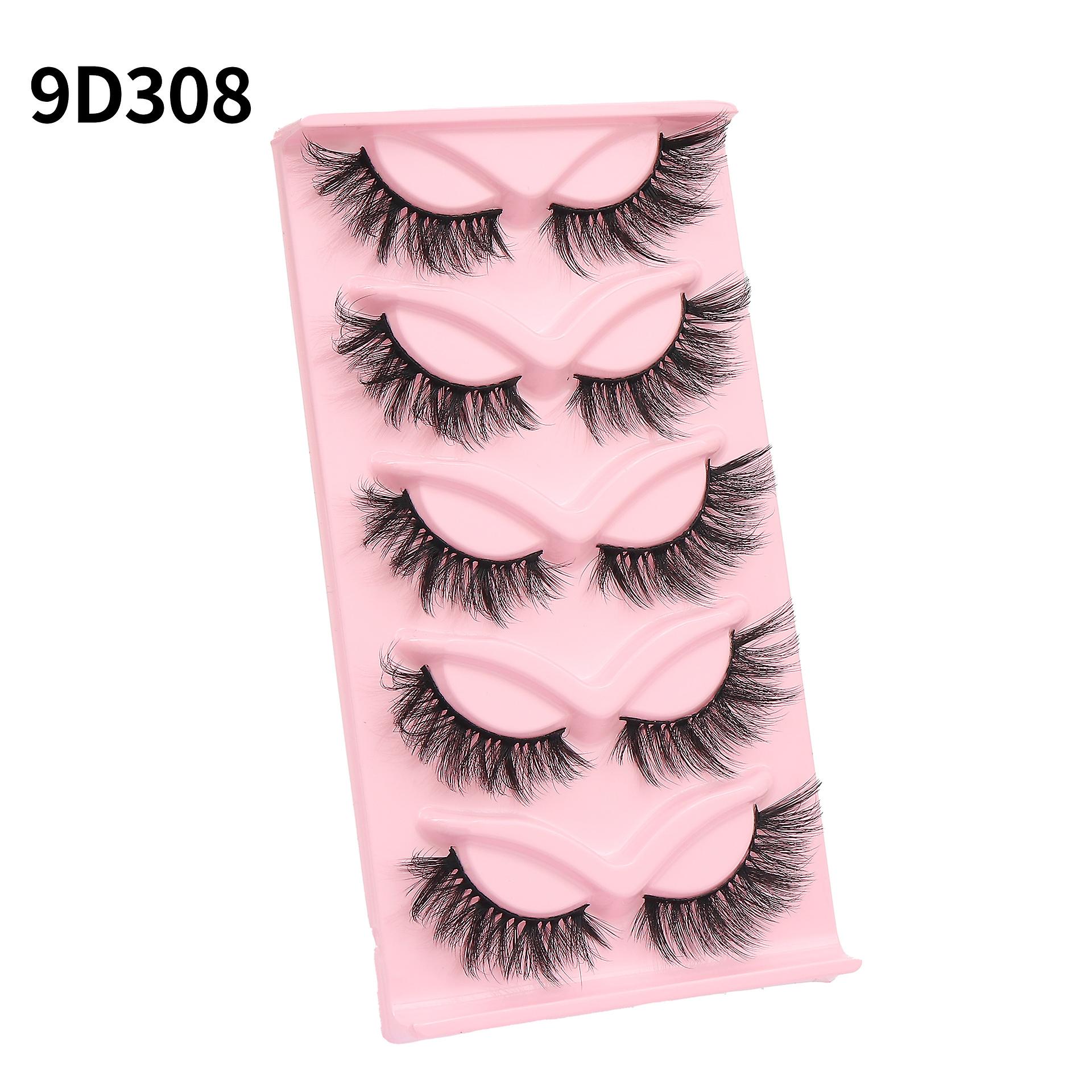 5 Pairs False Eyelashes Thick Curly Simulated Eyelashes