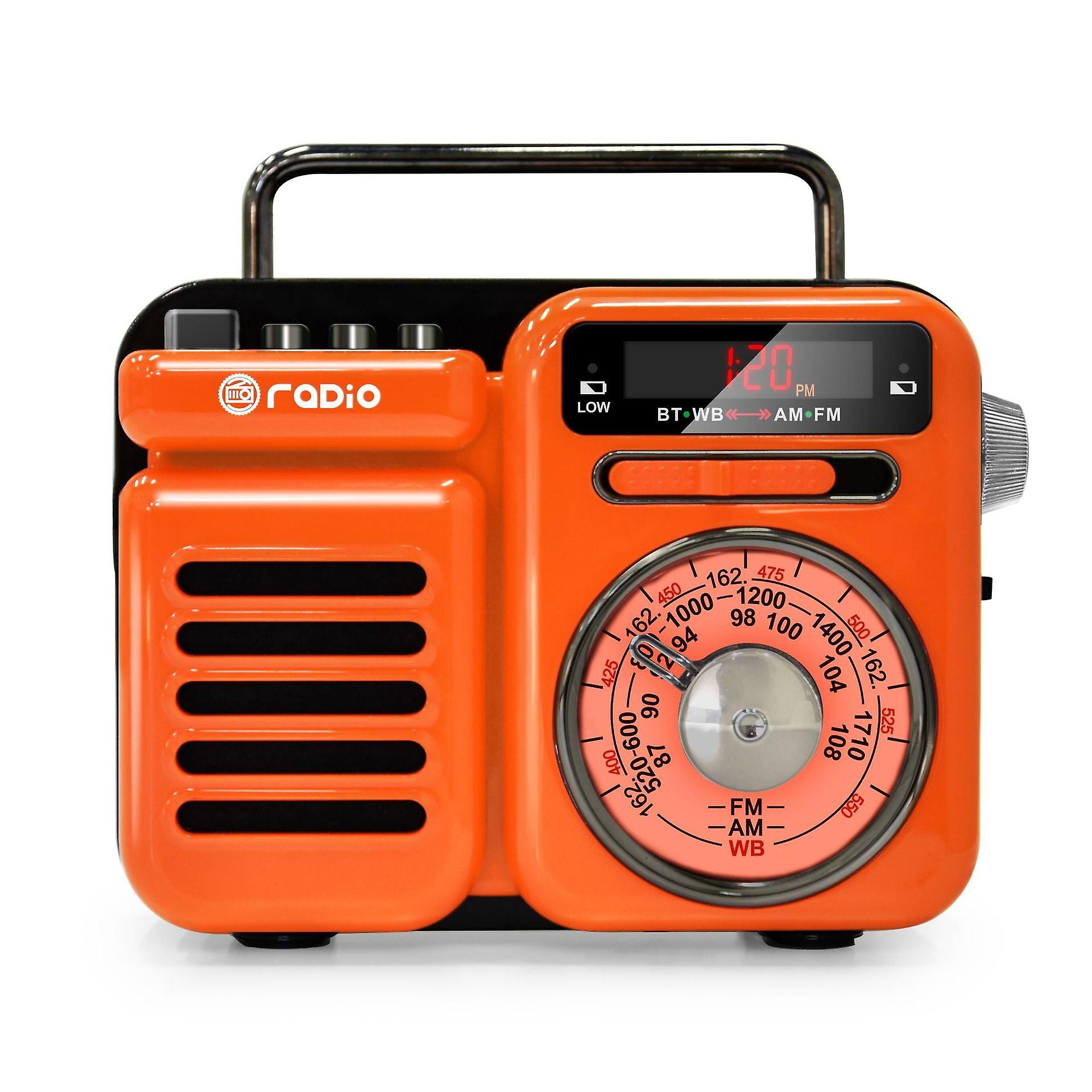 Street Retro Style Bluetooth Audio Am/fm/wb Handheld Solar Outdoor Radio