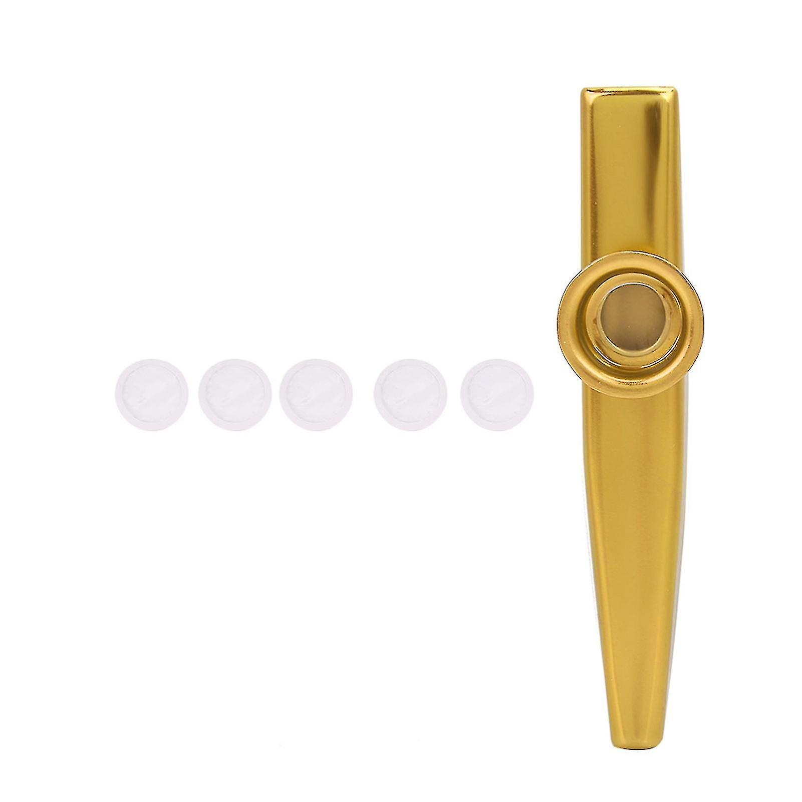 Mini ukulélé kazoo portable en alliage d'aluminium, instrument de musique (doré)