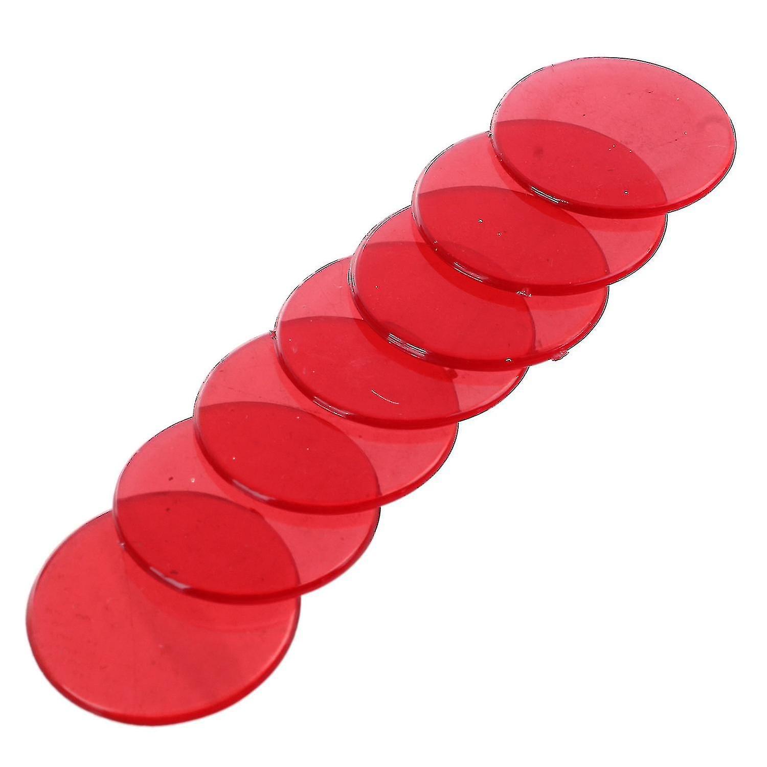 100pcs Clear Red Plastic Bingo 1.9cm