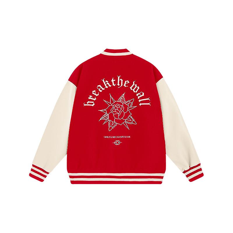 Herren und Damen Patchwork Loose Rose Stickjacke