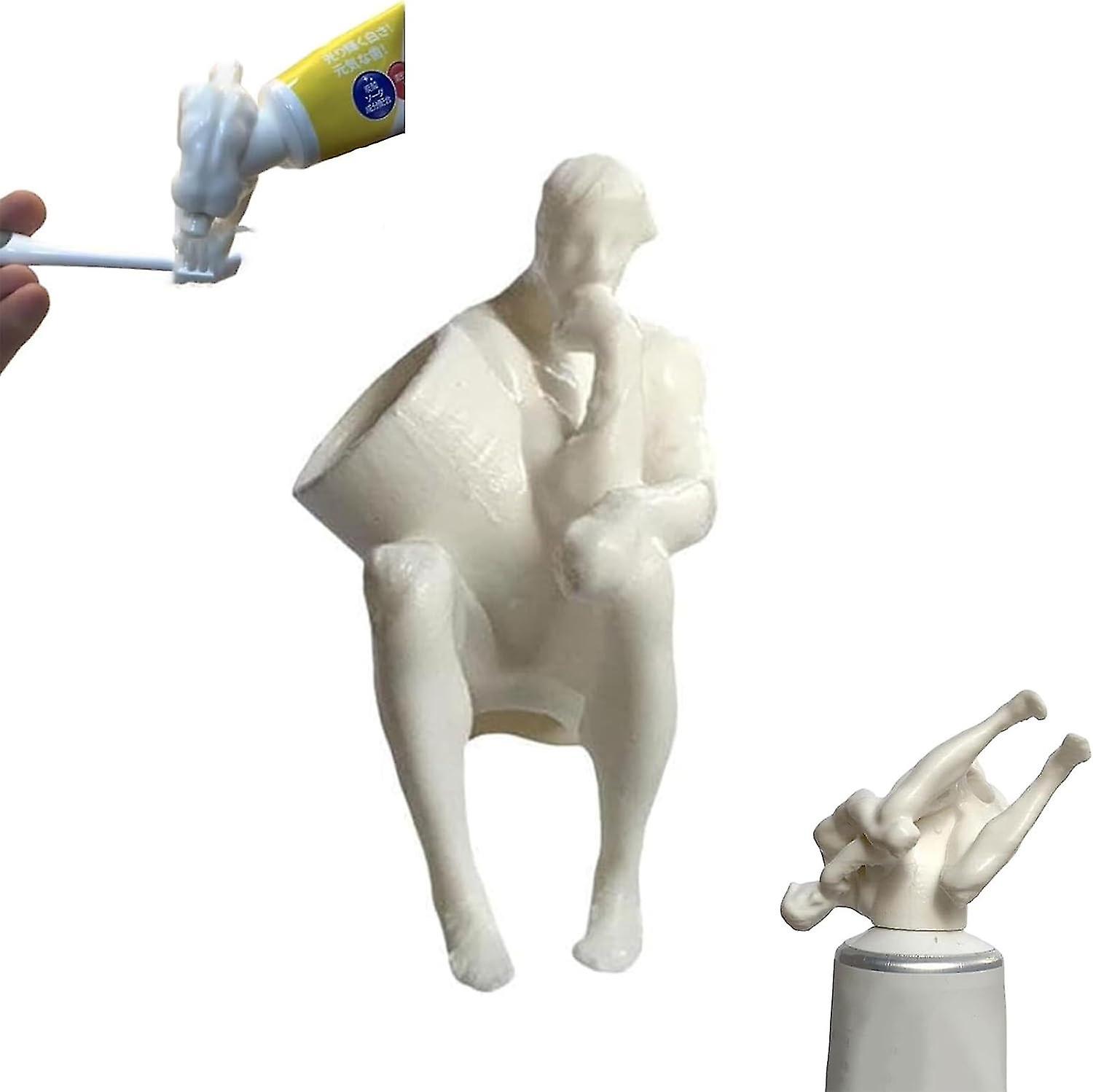 Pooping Thinker Butt Toothpaste Topper,funny Toothpaste Squeezer Toothpaste Covers Cap Dispenser, 3d Thinker Shape Toothpaste Covers, Unique Prank Gif