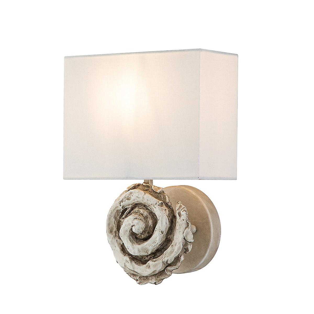 Elstead Swirl Wall Lamp with Shade, Bone White