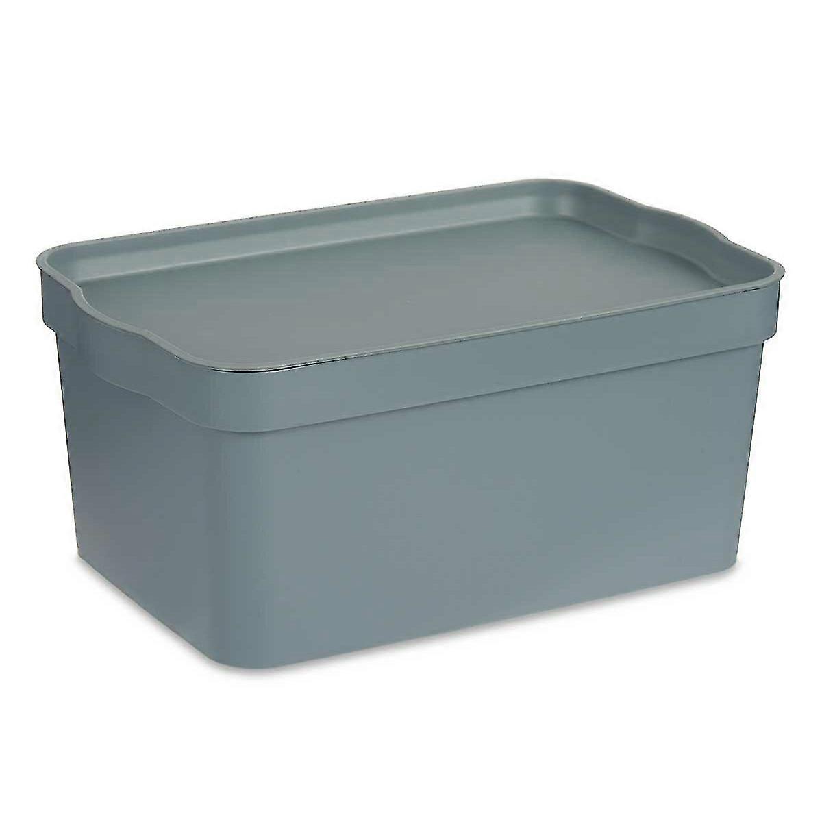 Storage Box with Lid Kipit Grey Plastic 7,5 L (12 Units)