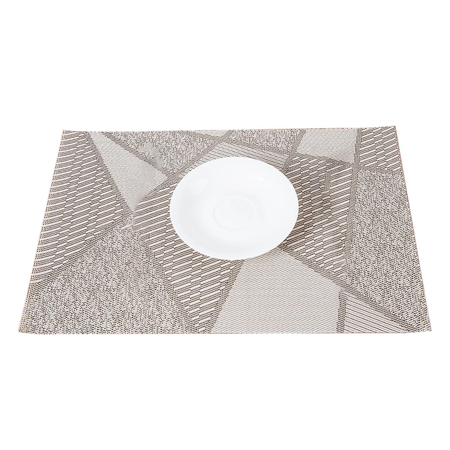 ZHOUBA Table Mat Anti-skid Absorbent PVC Geometric Pattern Insulation Pad for Dining Table