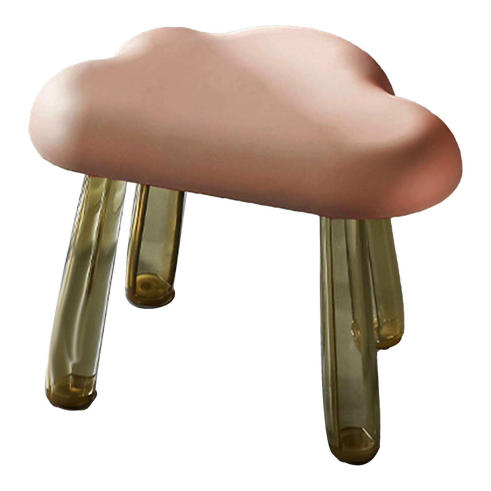 Children Stool Cloud Shape Top Transparent Leg Delicate Plastic Stool Gift Present Home Decoration Brown