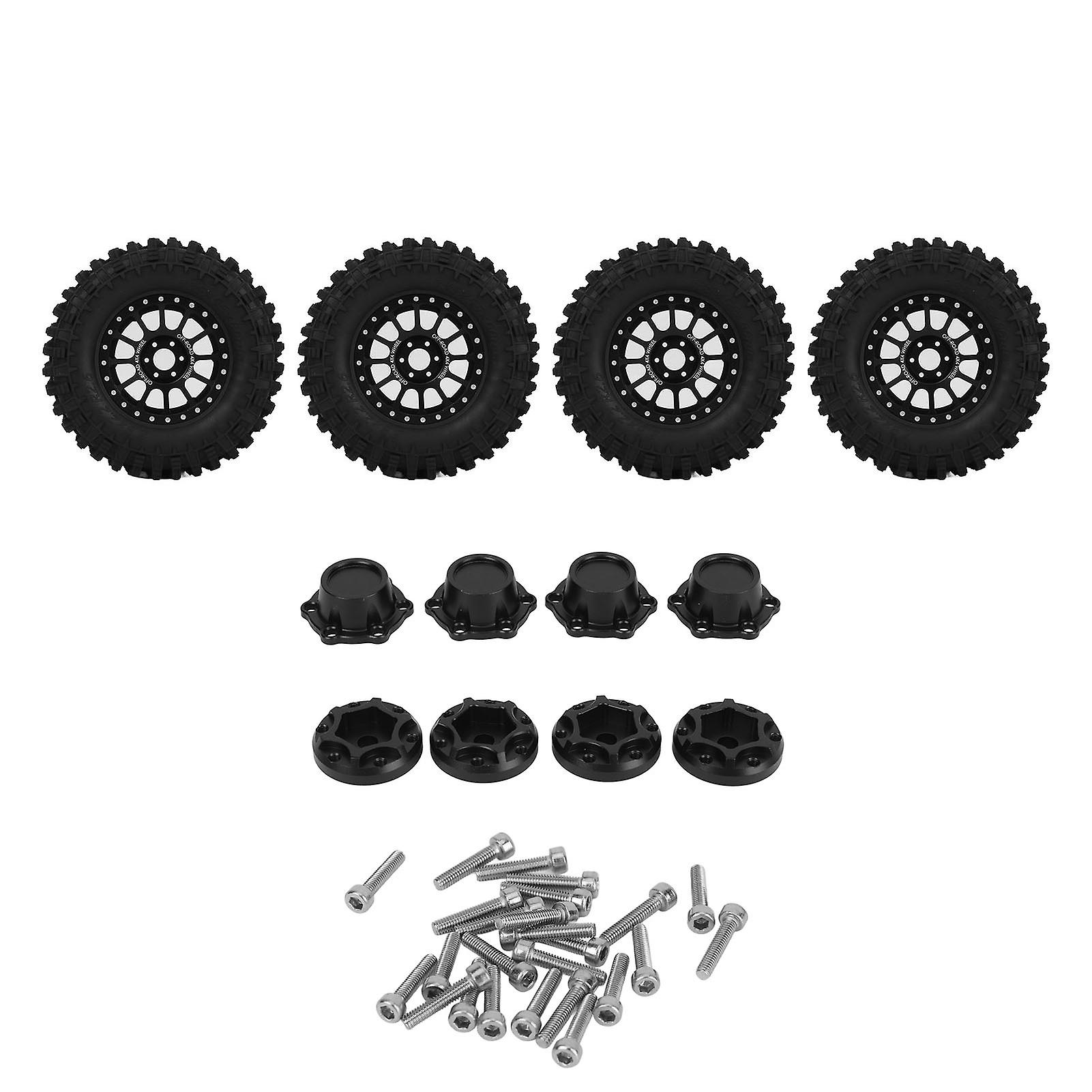 4pcs 2,6 Zoll RC Radfelgen Reifensatz Aluminiumlegierung RC Crawler Radfelgen Reifen RC Autoreifen Zubehör Typ A