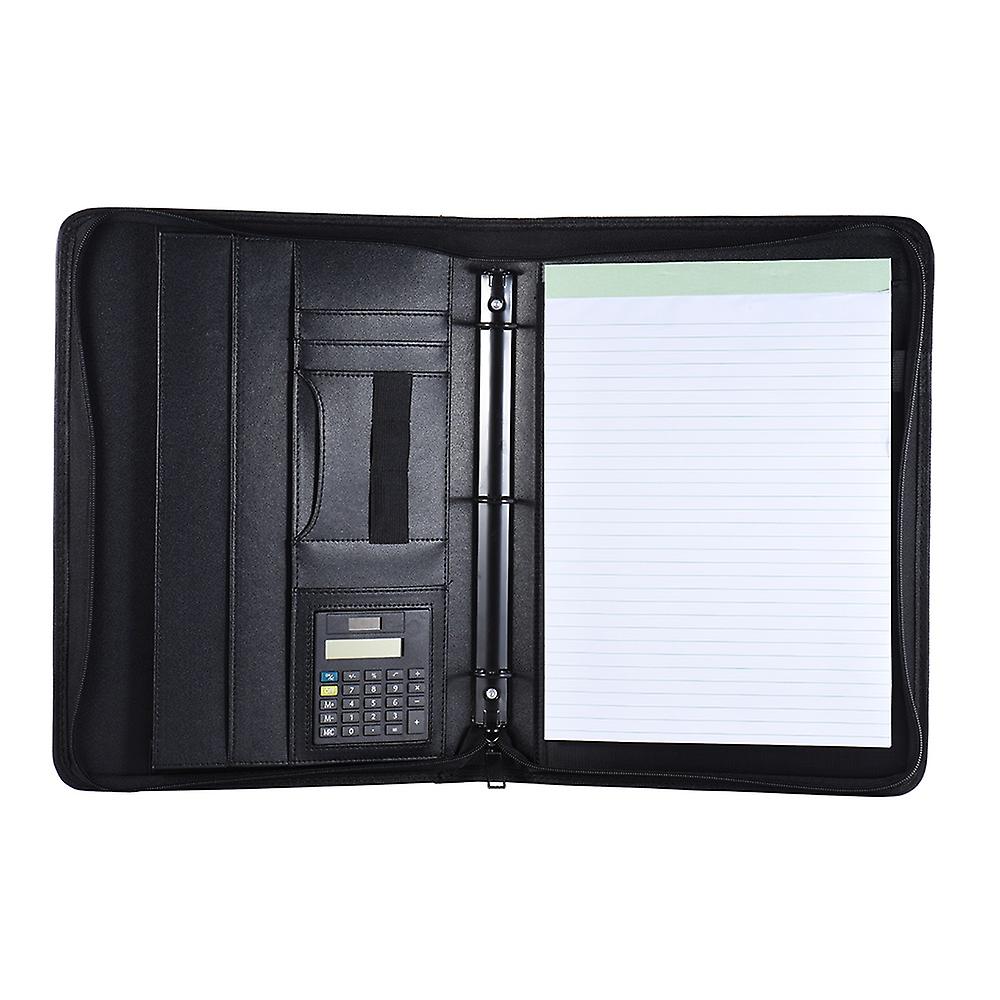 Multifunctional Professional Business Portfolio Padfolio Folder Document Case Organizer A4 PU Leathe