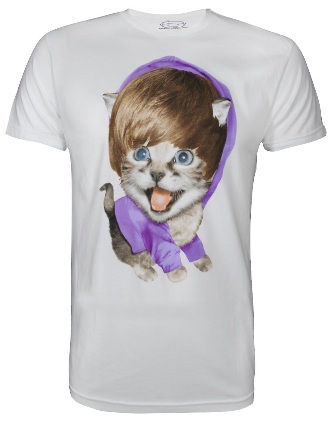 Goodie Two Sleeves男士短袖T恤白色婴儿喵猫图案