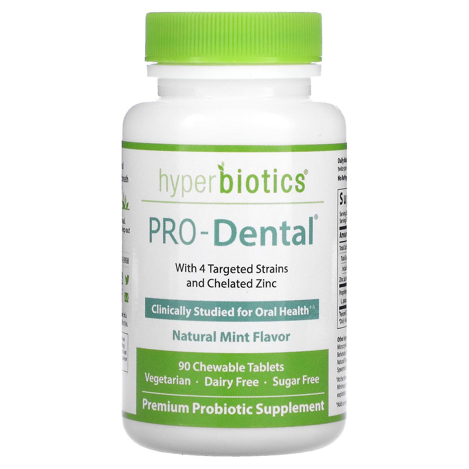 Hyperbiotics, PRO-Dental, Natural Mint , 90 Chewable Tablets