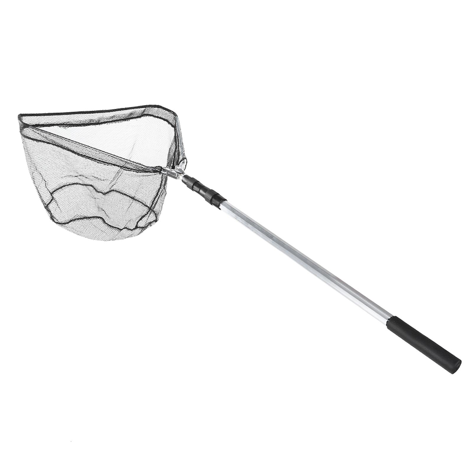 2.1M Folding Fishing Landing Net Telescoping Pole Handle, Durable Extendable Fish Catching Tool for Pond Lake River