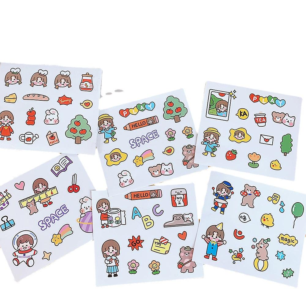 12Pcs Sticker Pack Cute Handbook Journal Korean Ins Closure