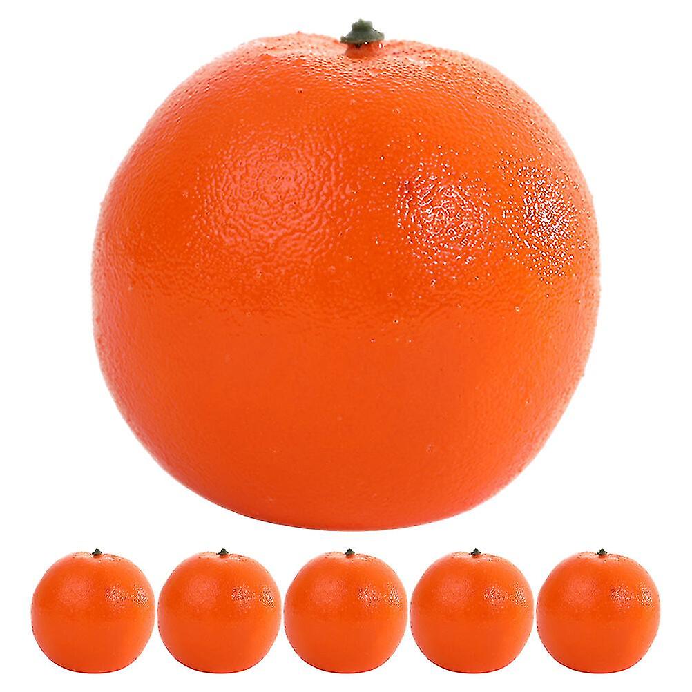 6pcs Fake Oranges Photography Props Artificial Oranges Lifelike Fruit Decorations Artificial Fruits-xdd