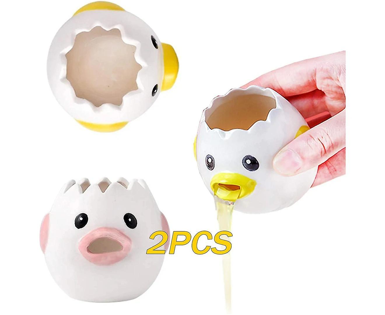 2Pcs Egg Separator Egg Yolk White Separator-1pink+1yellow