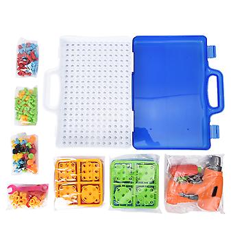 240PCS DIY Electric Drill Puzzle Toy Set, Educational Building Blocks with Screws & Nuts, Creative Construction Kit for Kids, STEM Learning Tool